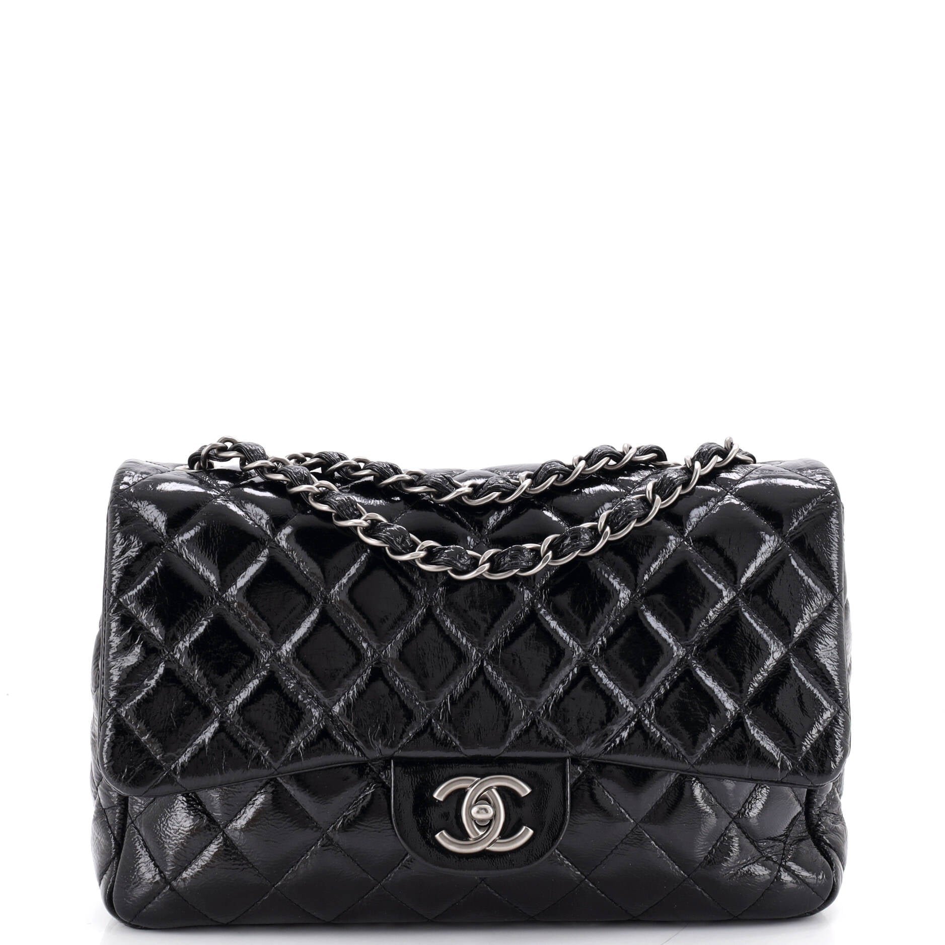 Classic Single Flap Bag Quilted Patent Jumbo