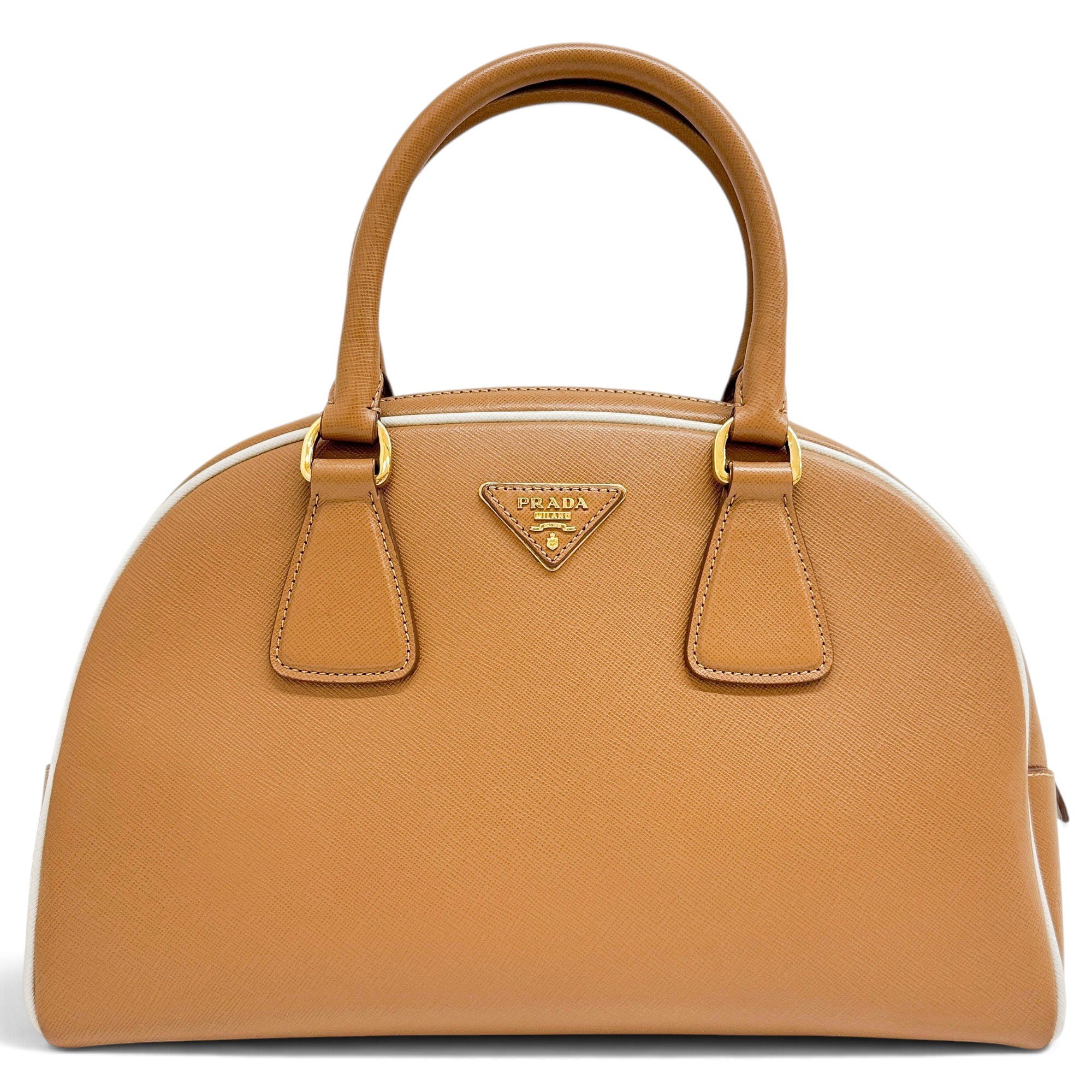 Bowling leather handbag