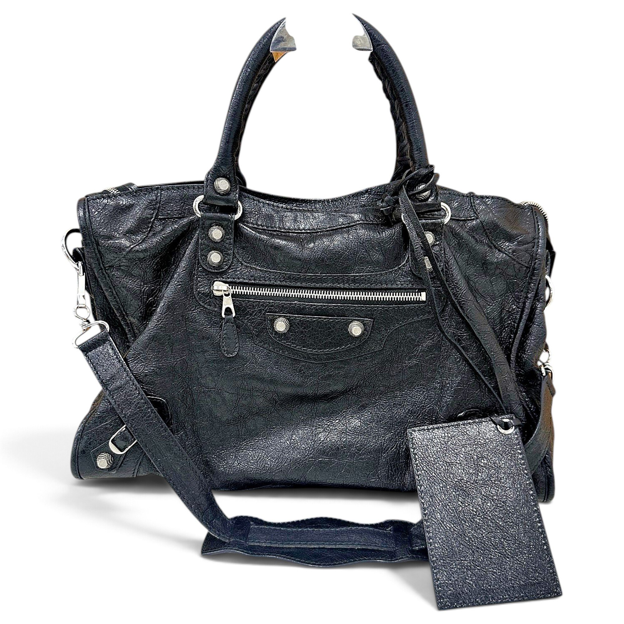 City leather handbag