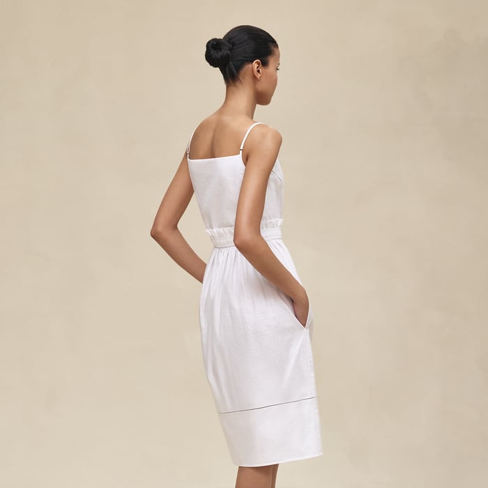 Blanc "Mosaique" Pouch Dress