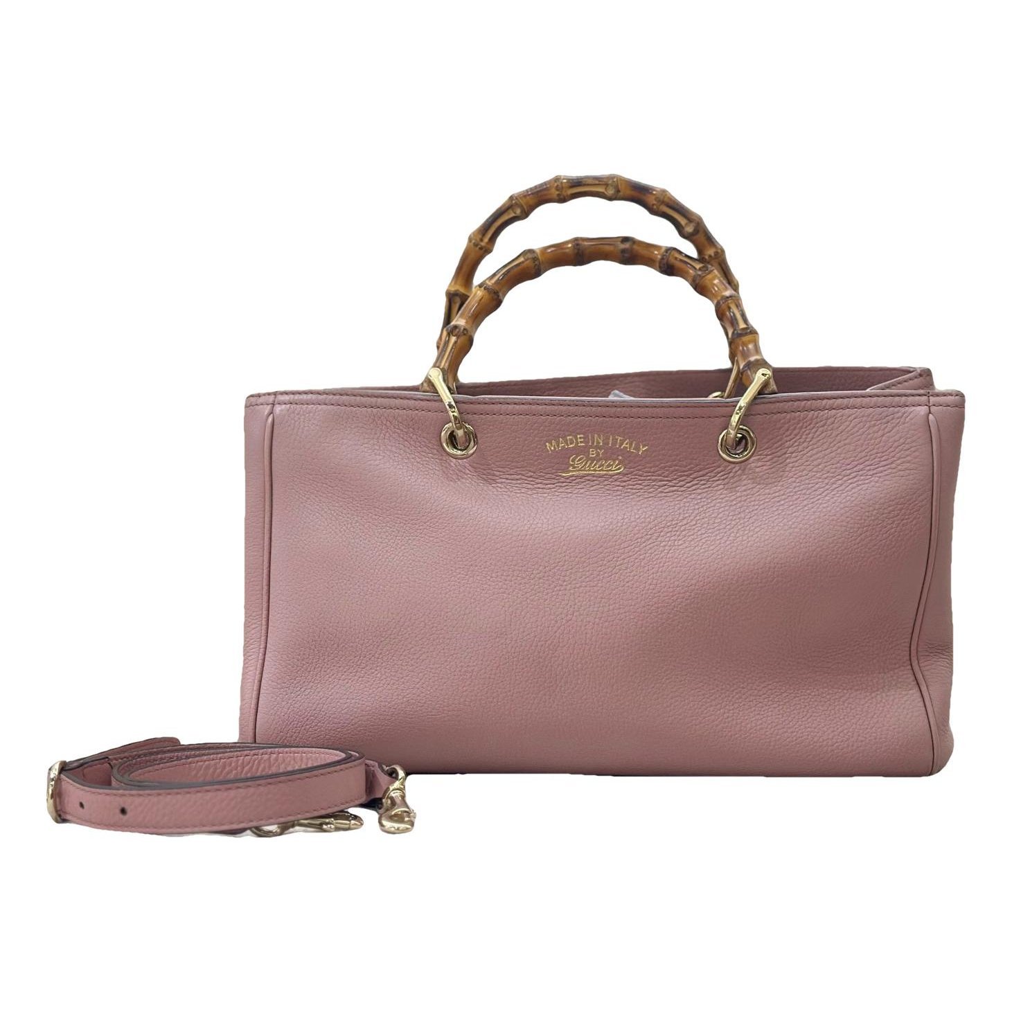 Bamboo Shopper leather handbag