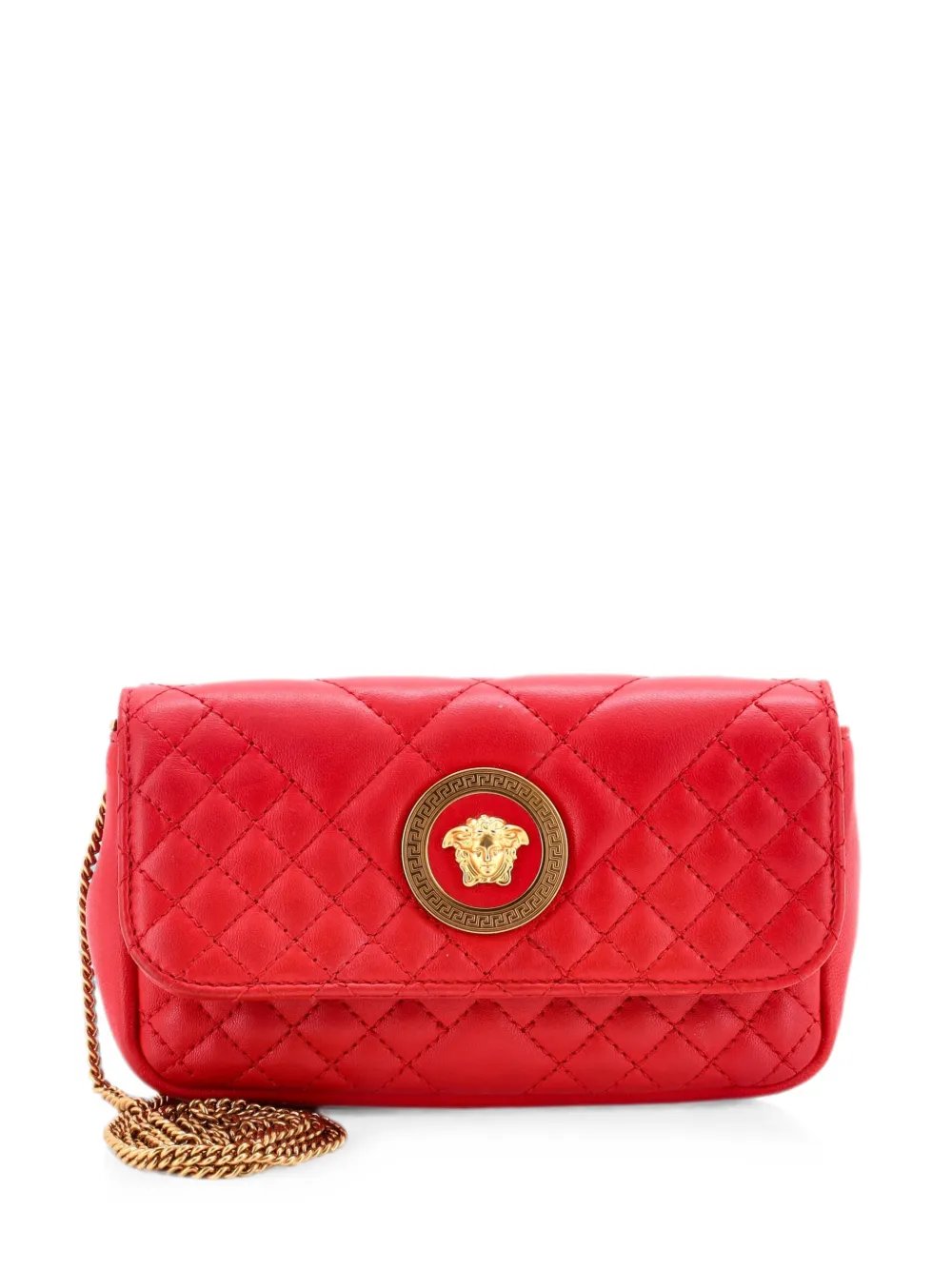 Medusa Icon Chain Flap Bag Quilted Leather Mini crossbody bag