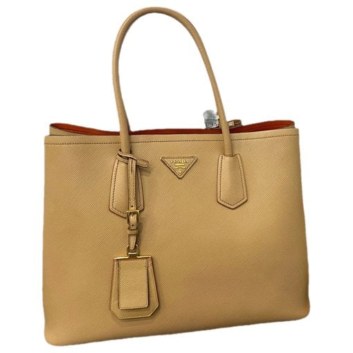 Double leather handbag