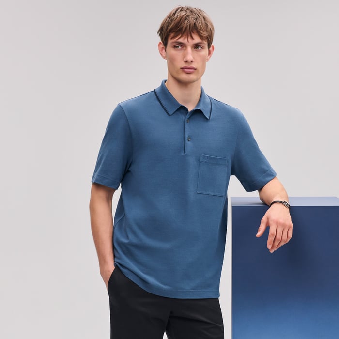Bleu Turquin "Piqures Sellier" Polo Shirt