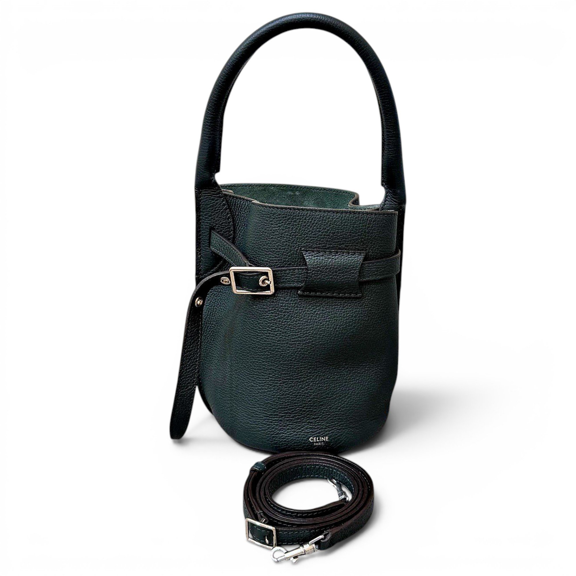 Clasp Bucket leather handbag
