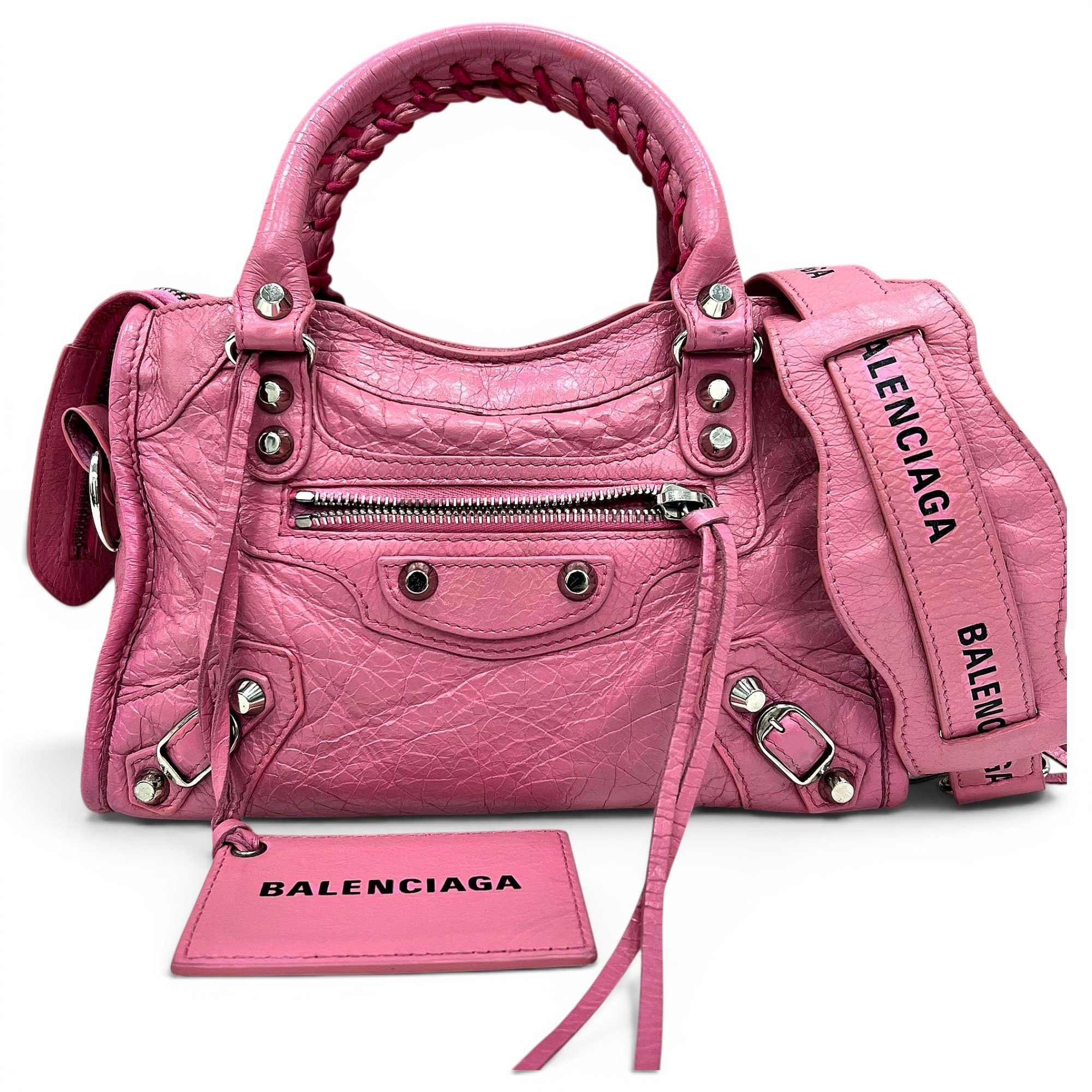 City leather handbag