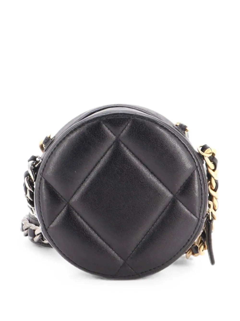 19 Round with Chain Quilted Leather clutch bag