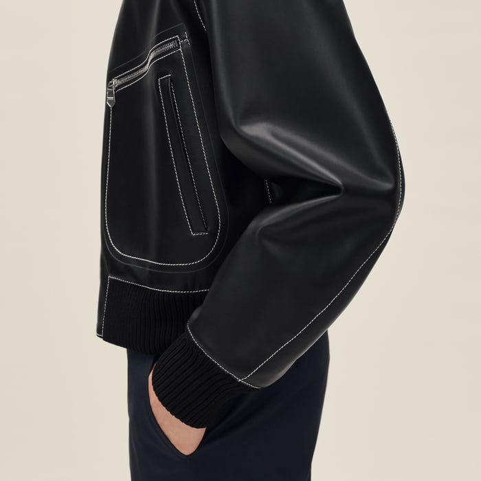 Noir "Empreinte" Rib-trim Jacket