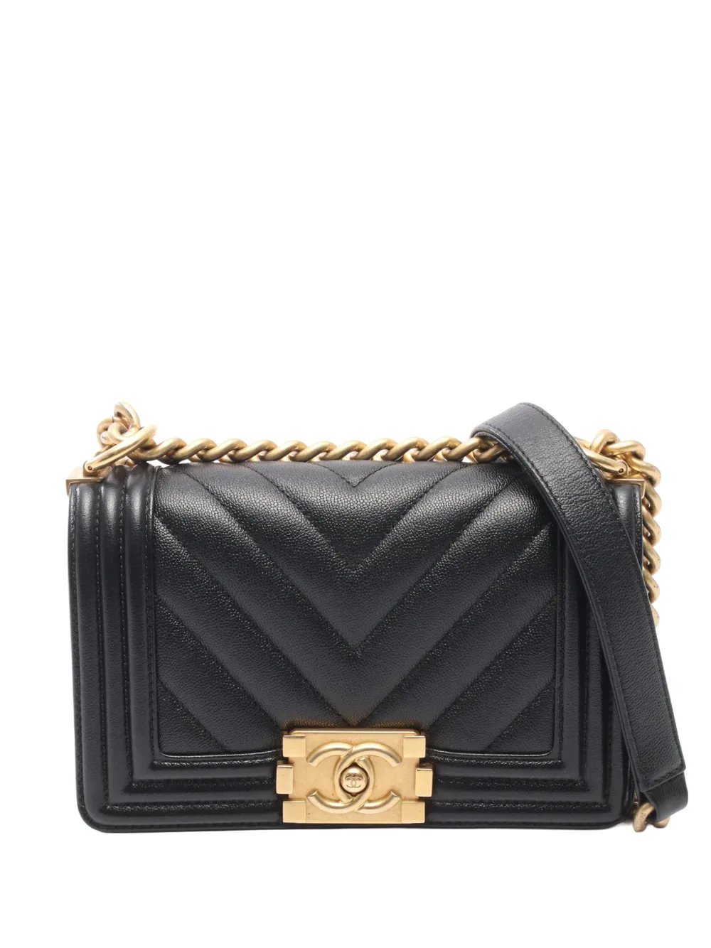 2021-2026 Small Chevron Caviar Boy Flap crossbody bag
