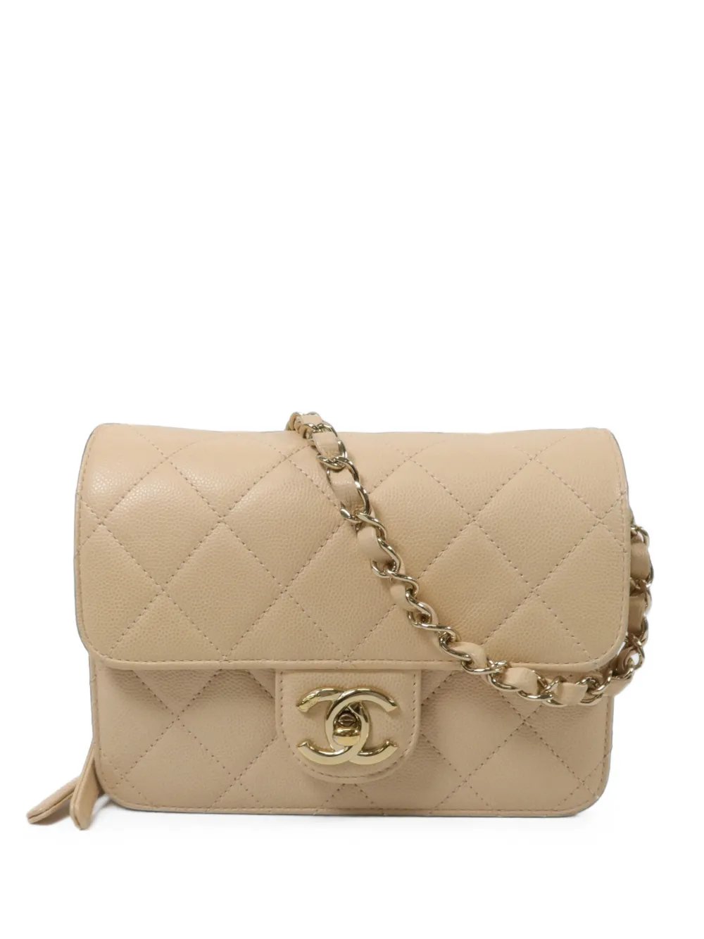 Flap CC turn-lock shoulder bag