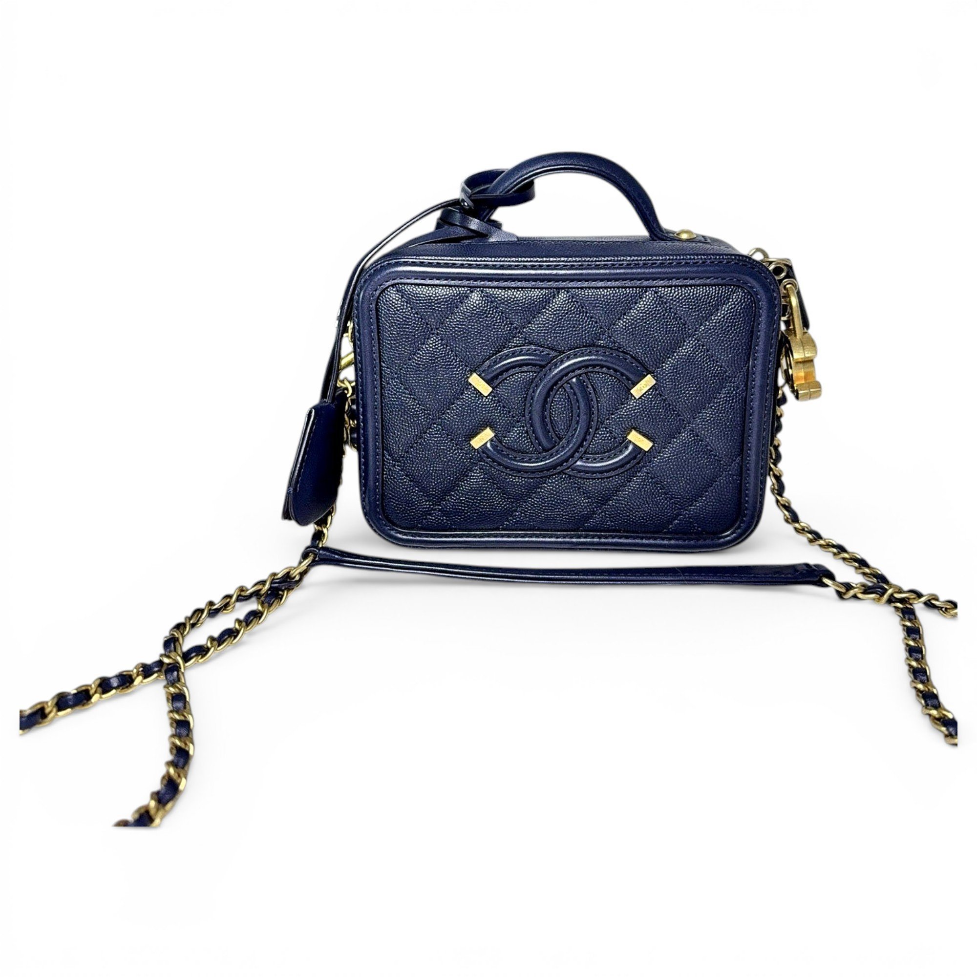 Vanity leather handbag