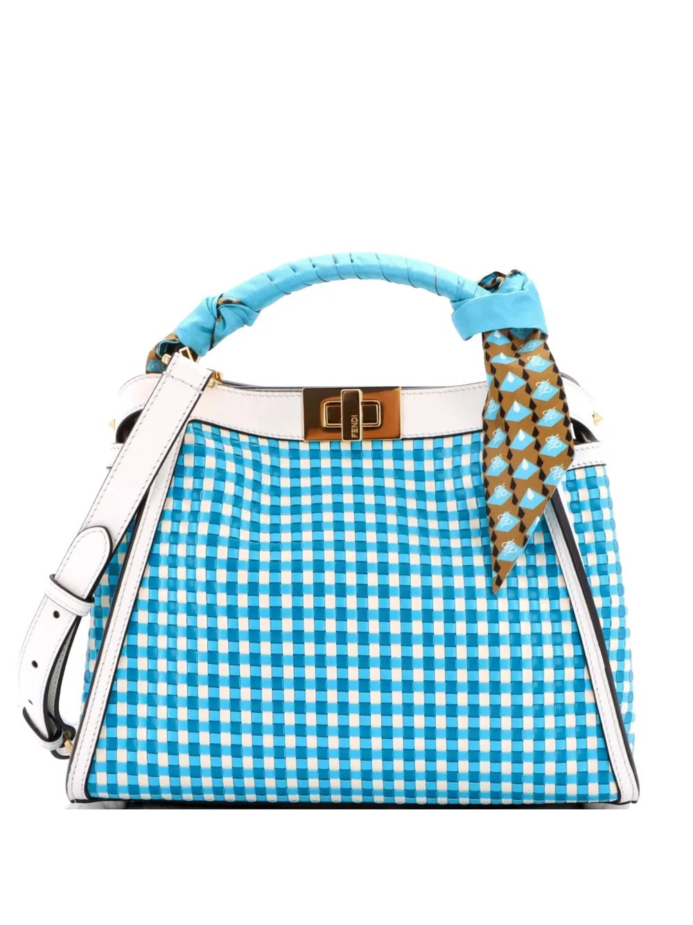 Peekaboo Essentially Bag Woven Leather satchel