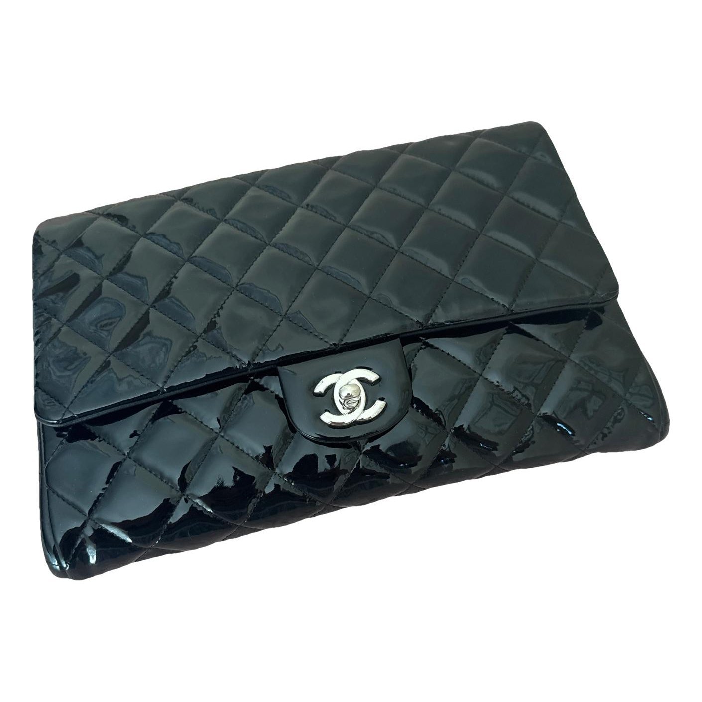 Patent leather clutch bag