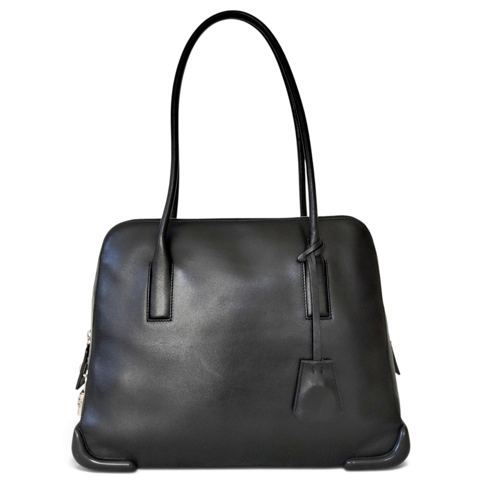 Bowling leather handbag