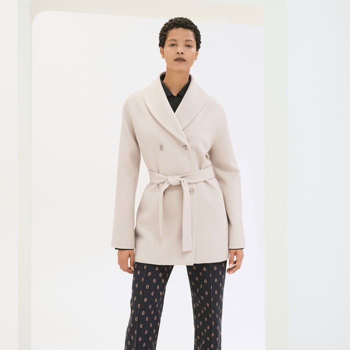 Blanc Sable "Chaine d'Ancre" Pea Coat