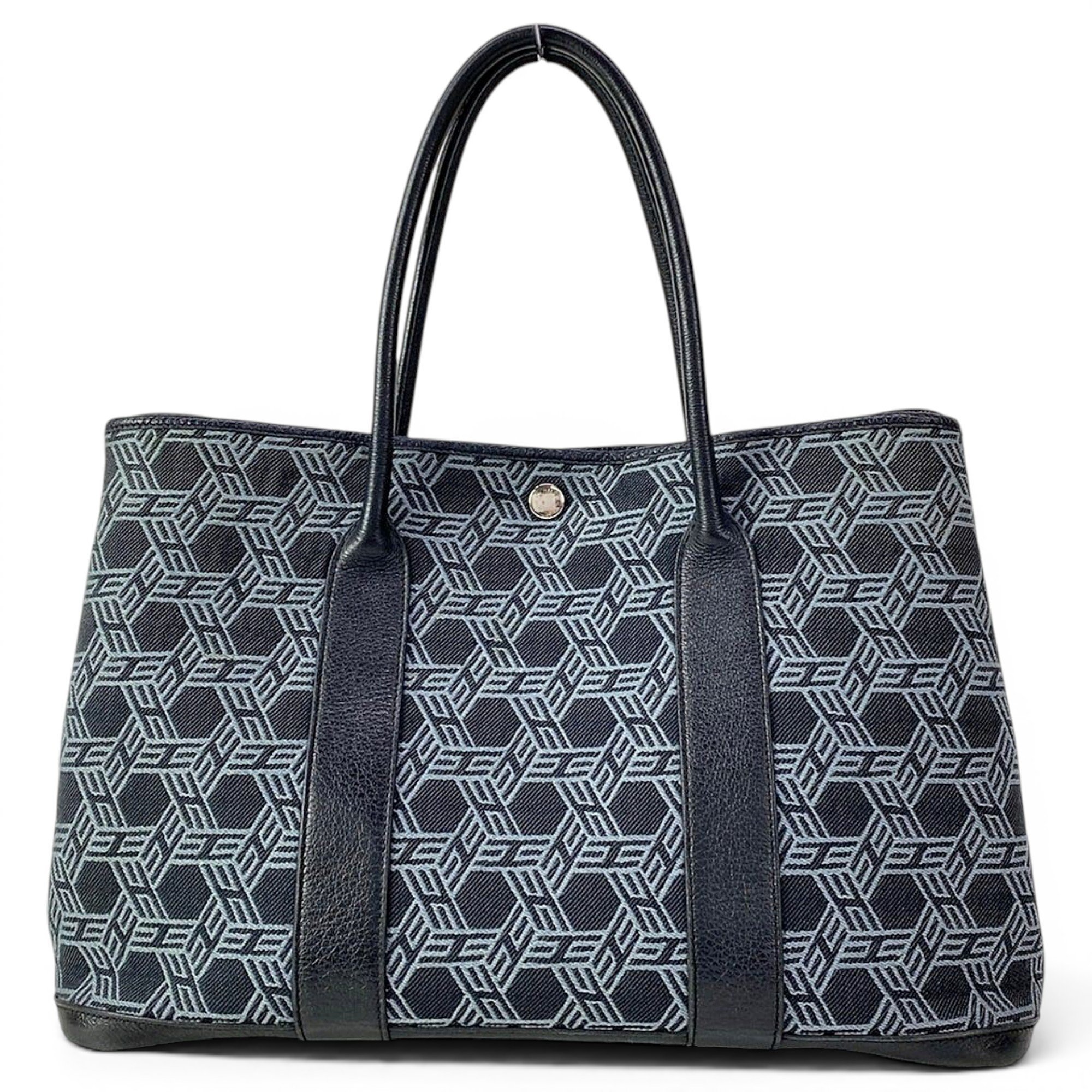 Hermes Garden Party Handbag Black Buffalo Leather