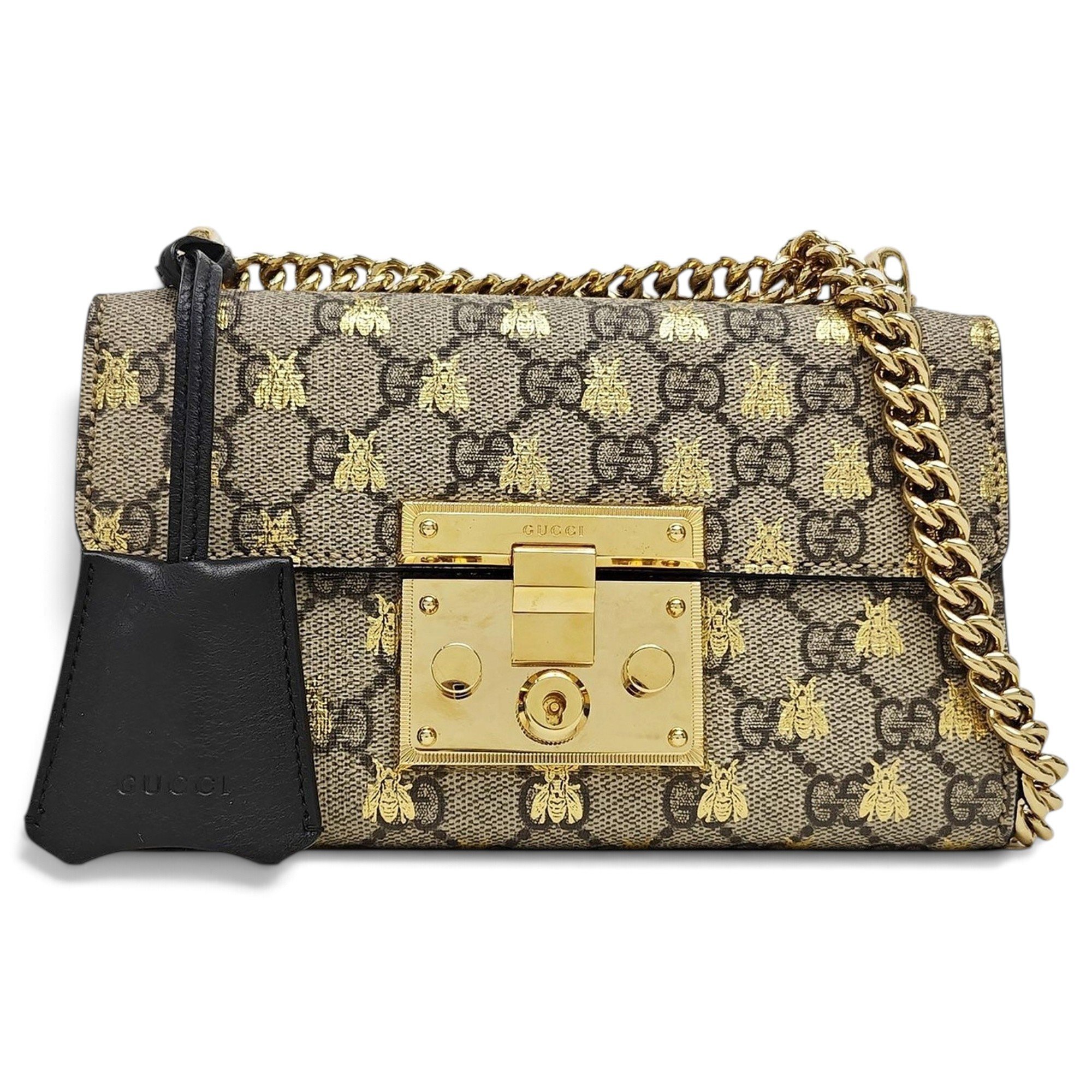 Padlock leather handbag