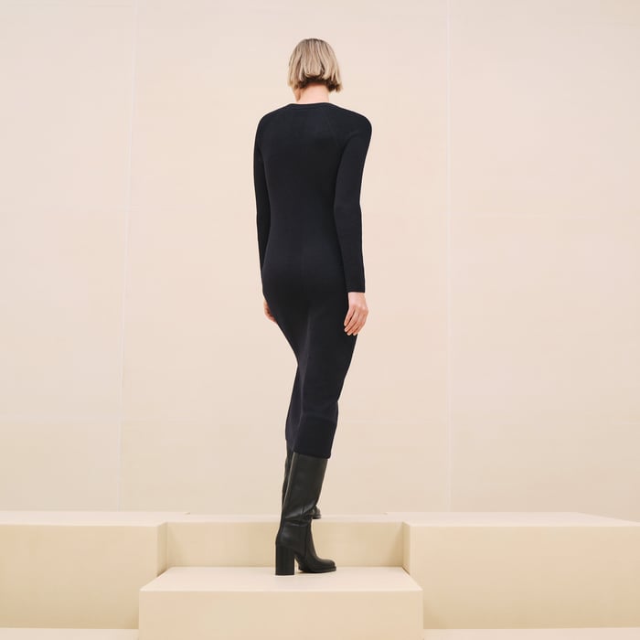 Bleu Noir Adjusted Long Cashmere Dress
