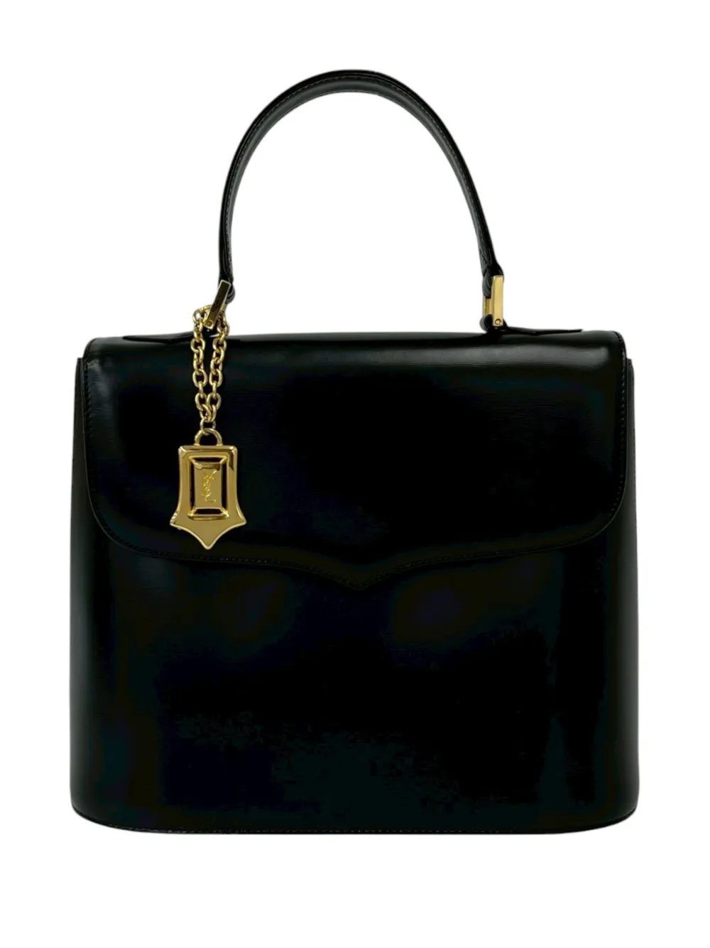 20th Century Leather Logo Charm Top Handle Bag satchel