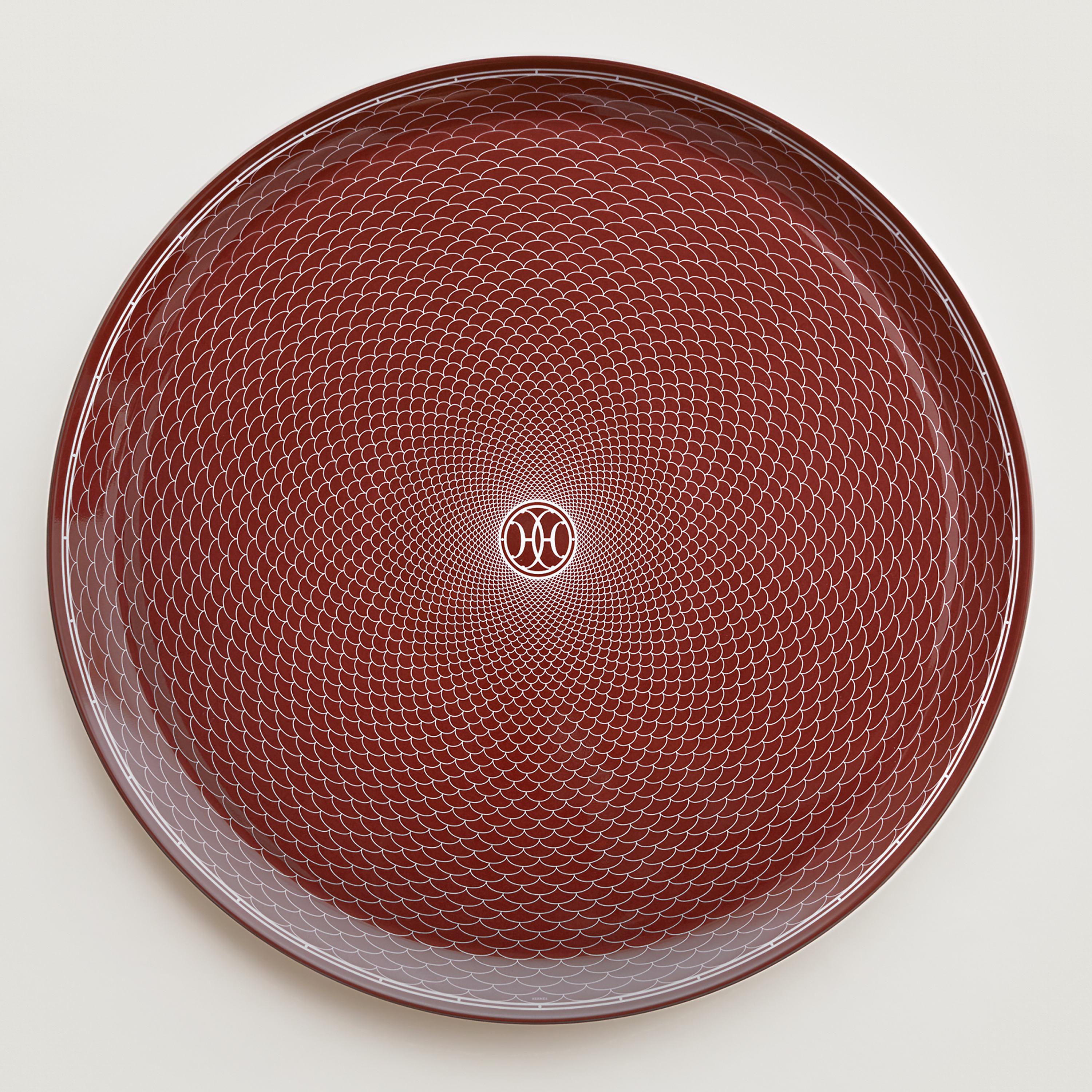H Deco Rouge Round Platter, Large Model