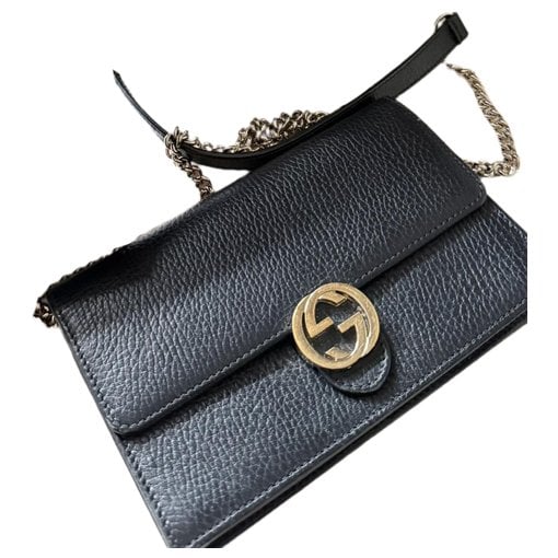 Interlocking leather handbag