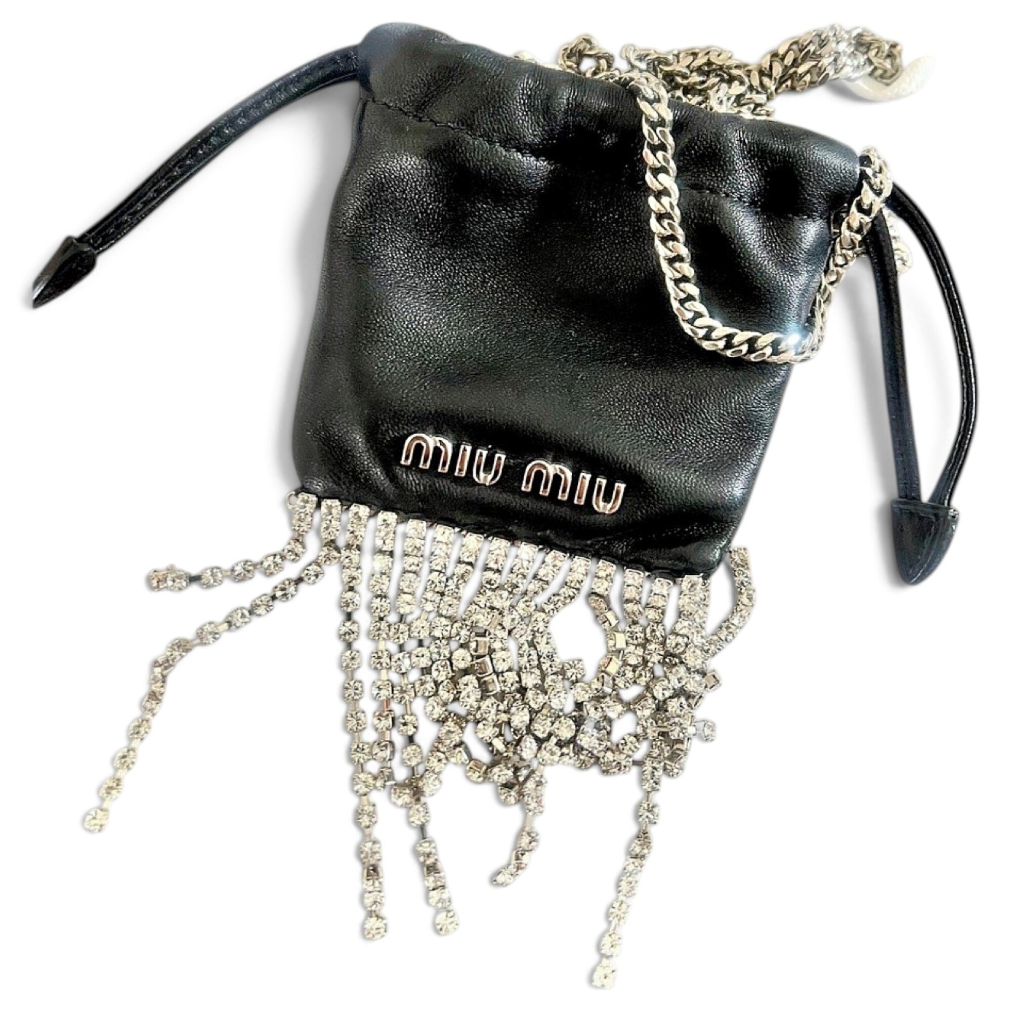 Miu Crystal leather mini bag