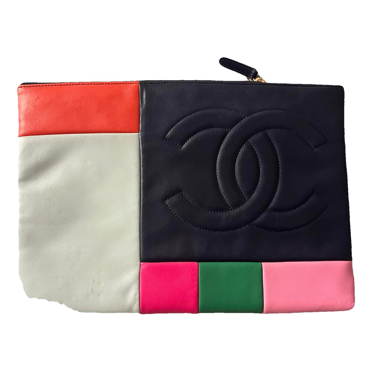 Leather clutch bag