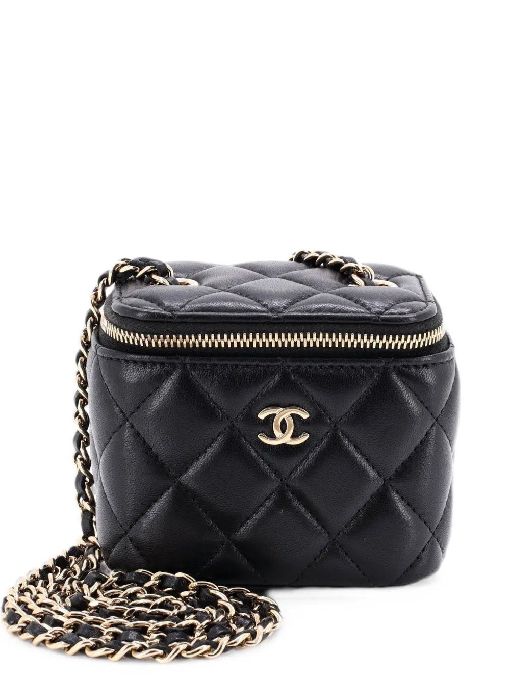Classic Vanity Case with Chain Quilted Lambskin Mini crossbody bag