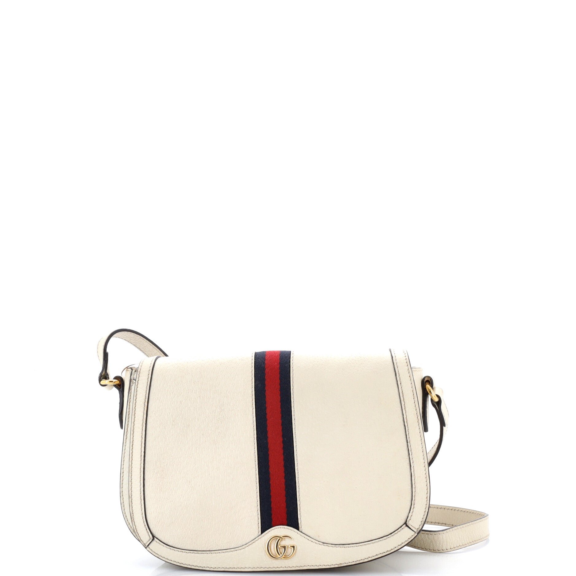 Ophidia Saddle Flap Shoulder Bag Leather Small