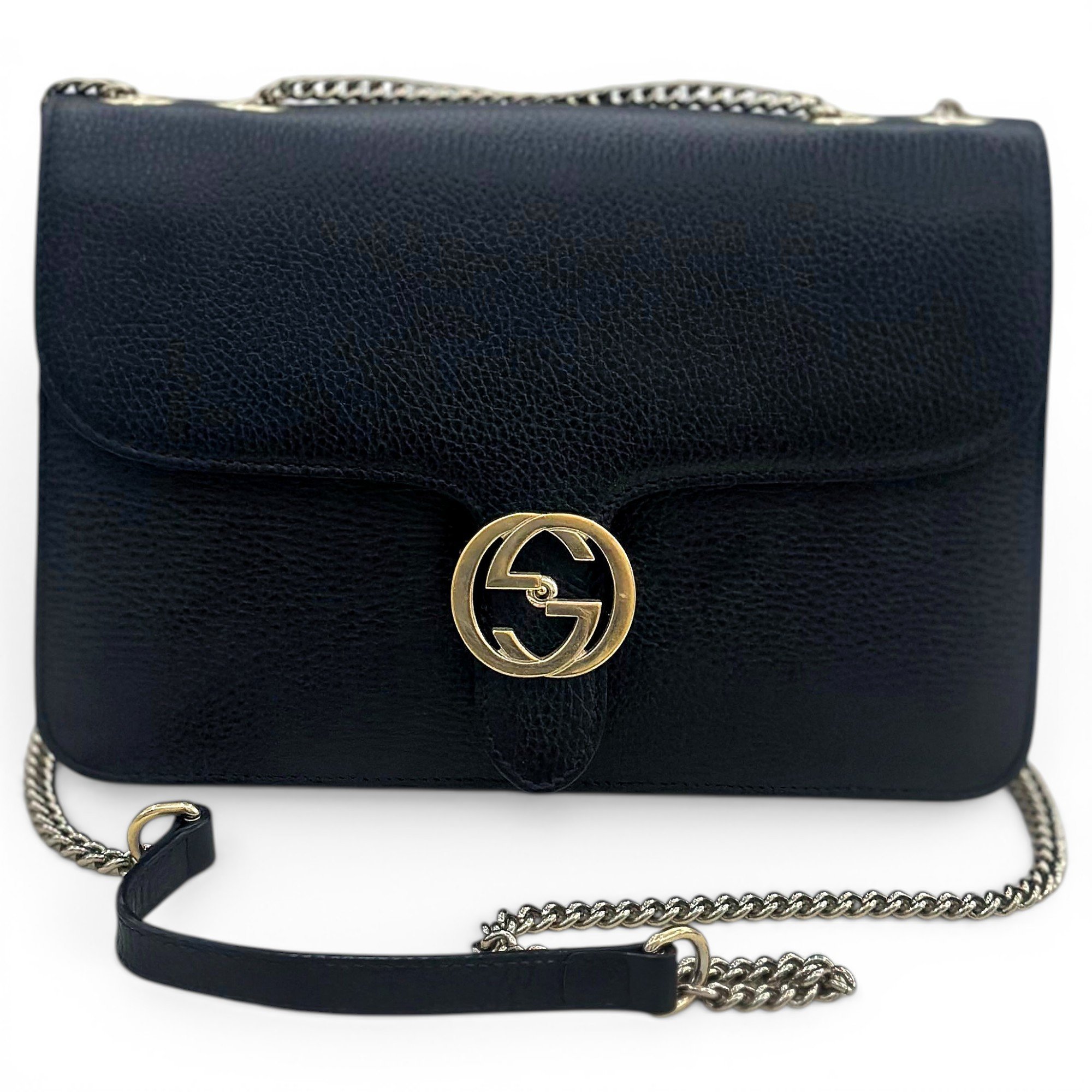 Interlocking leather handbag