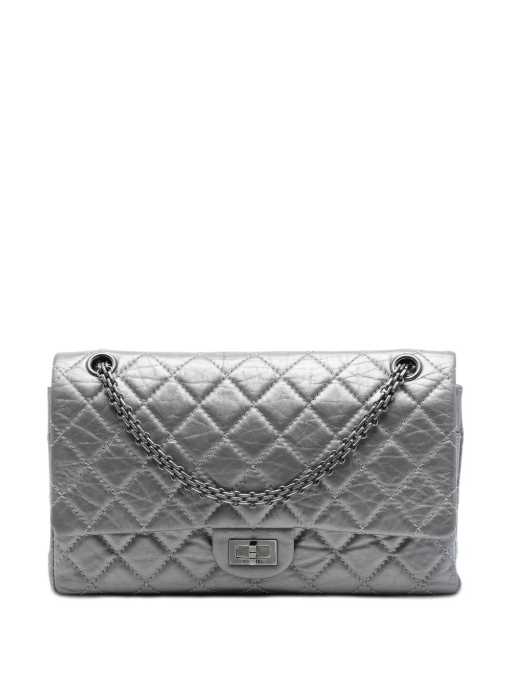 2010-2011 Quilted Metallic Aged Calfskin Reissue 2.55 Double Flap 226 shoulder bag