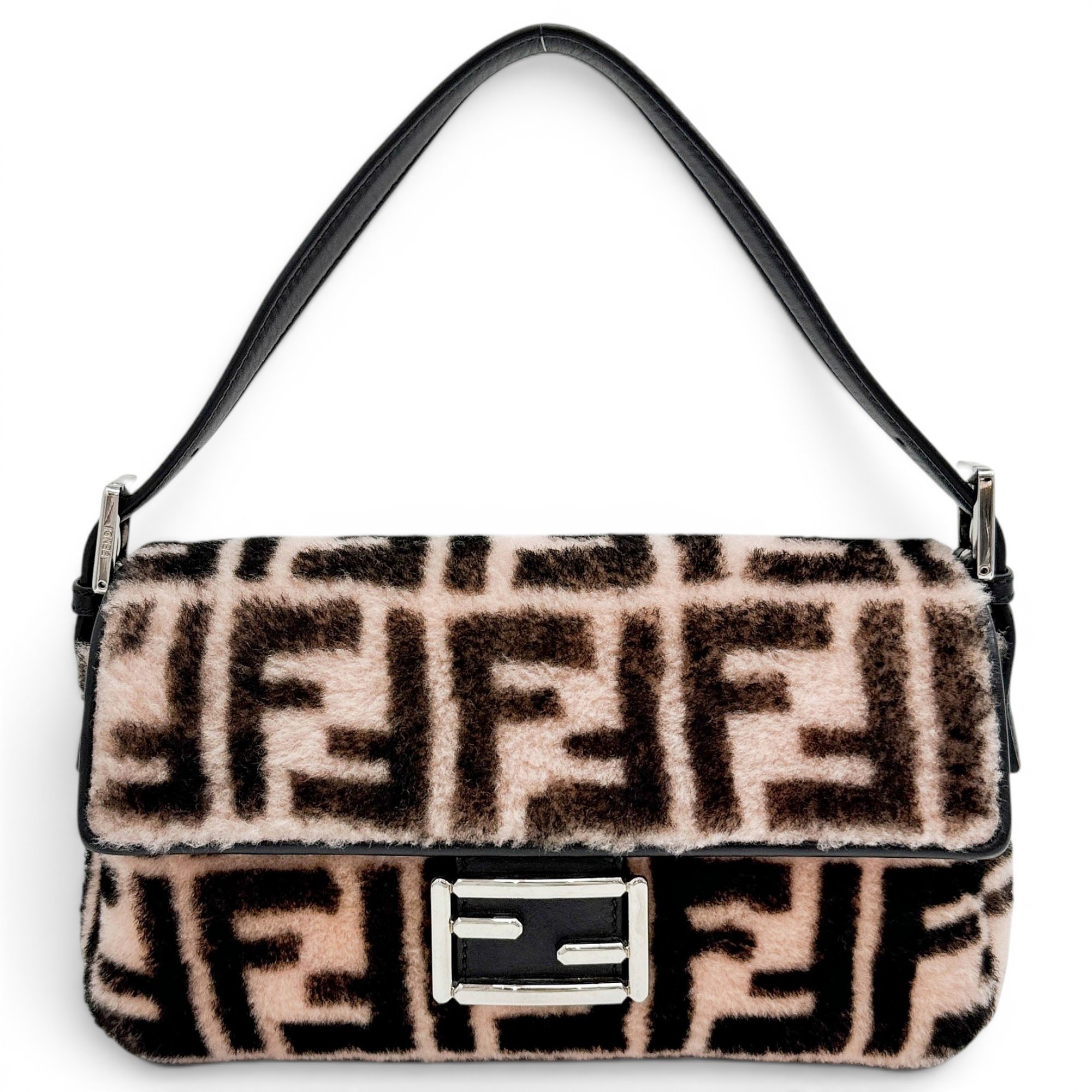Baguette faux fur handbag