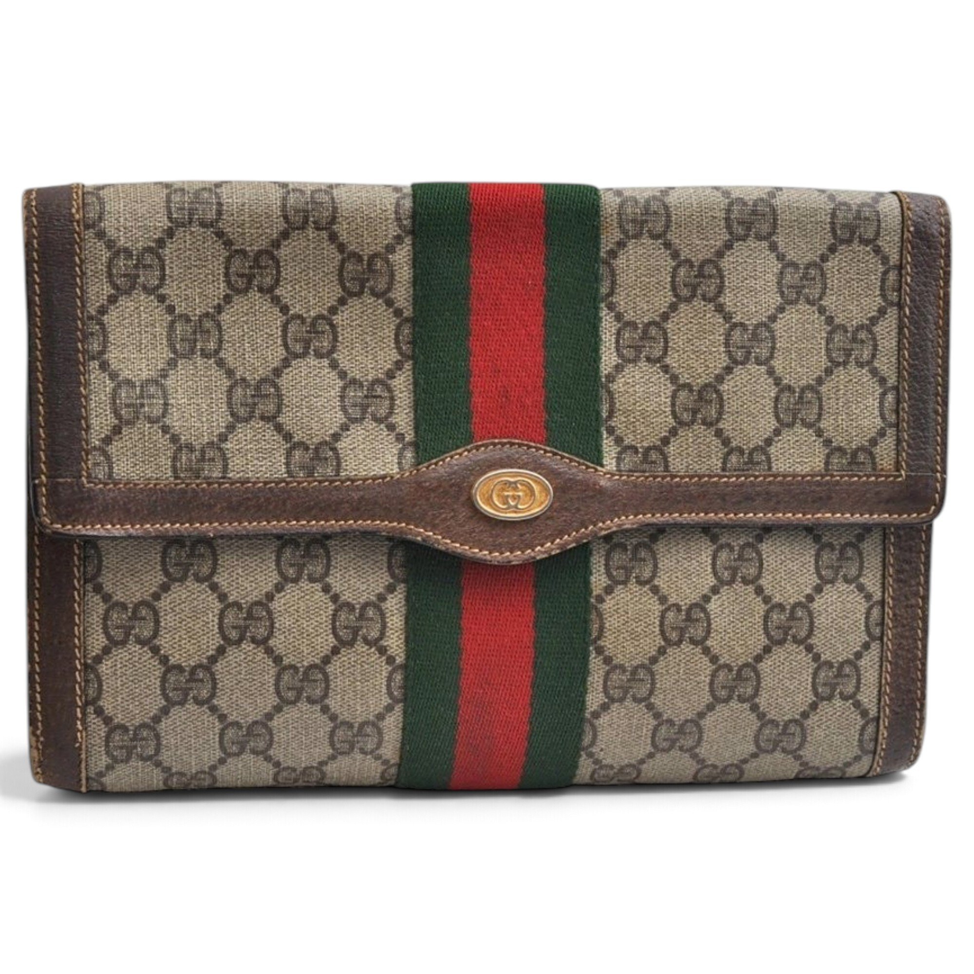 Leather clutch bag
