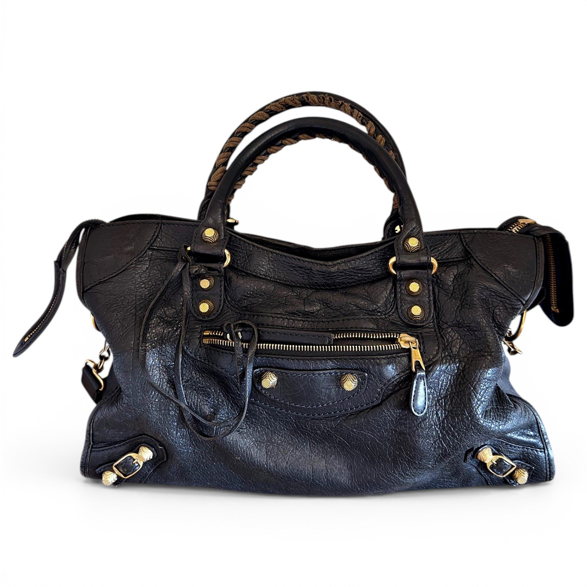 City leather handbag
