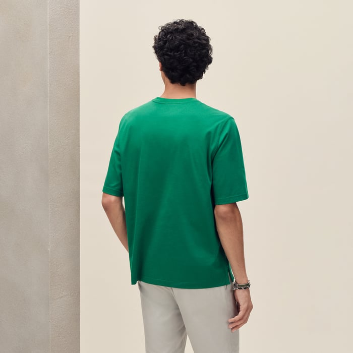 Menthe "H'Cheval" T-shirt With Leather Detail