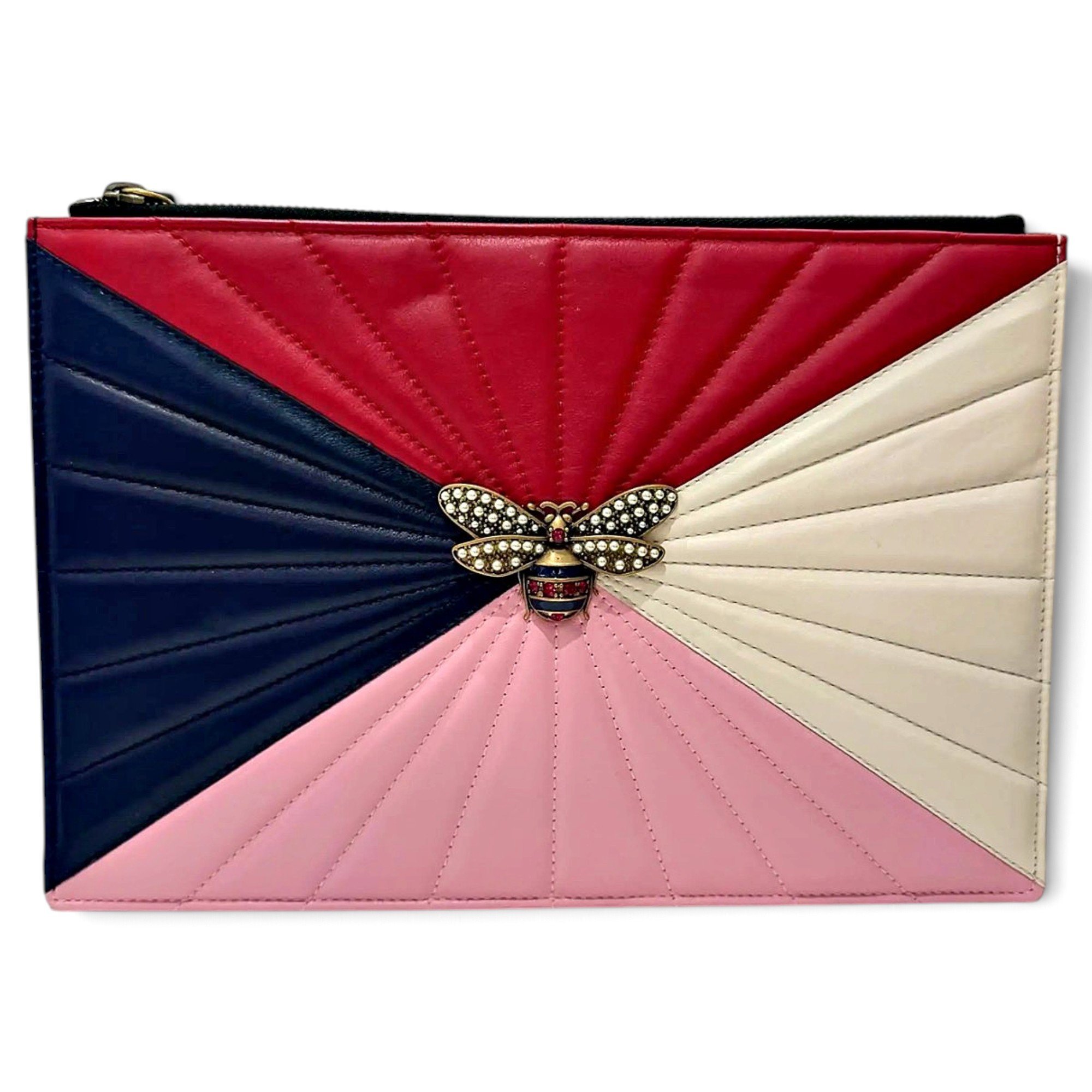 Leather clutch bag