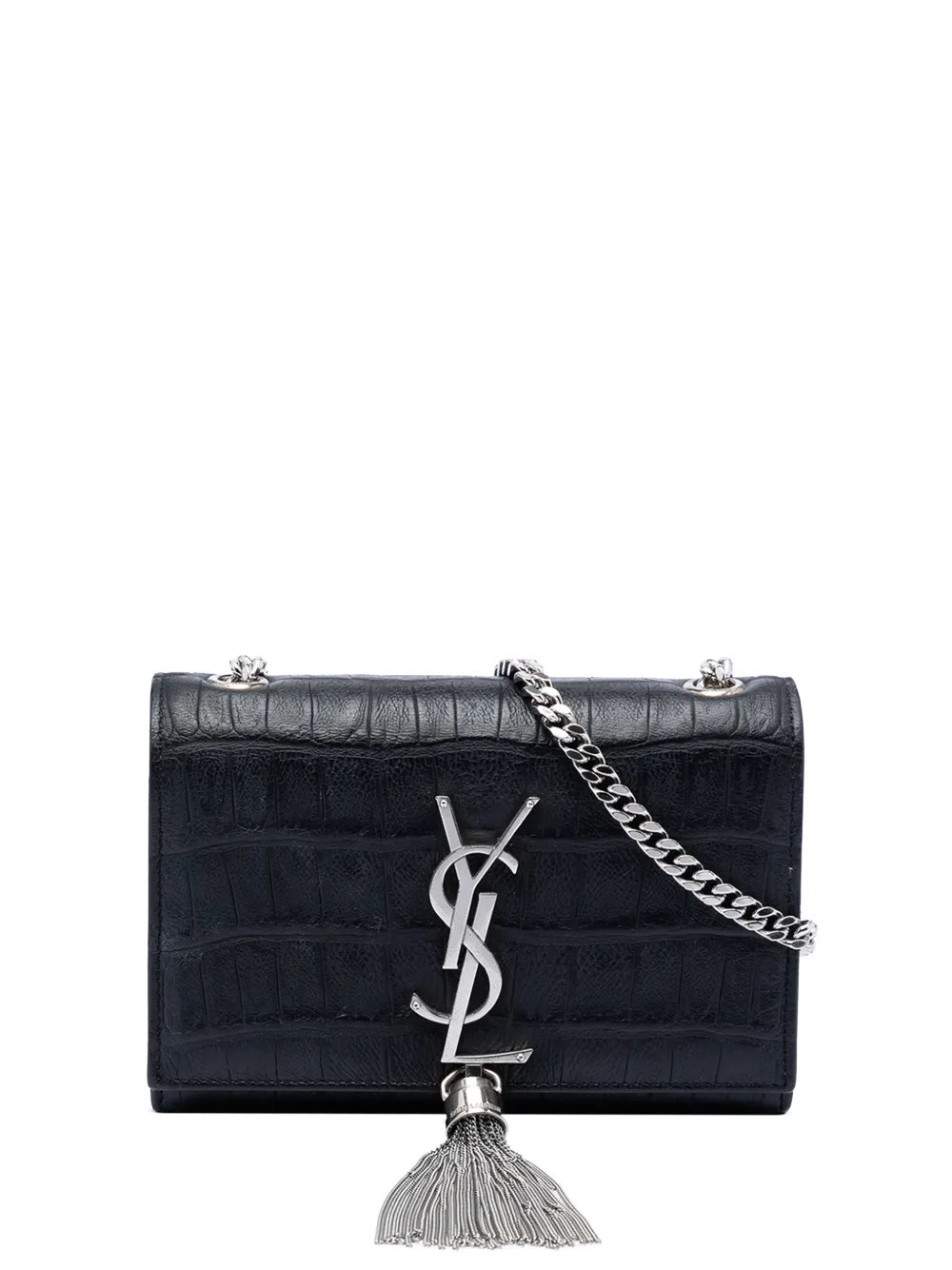 2015 Small Croc Embossed Leather Monogram Kate Tassel crossbody bag