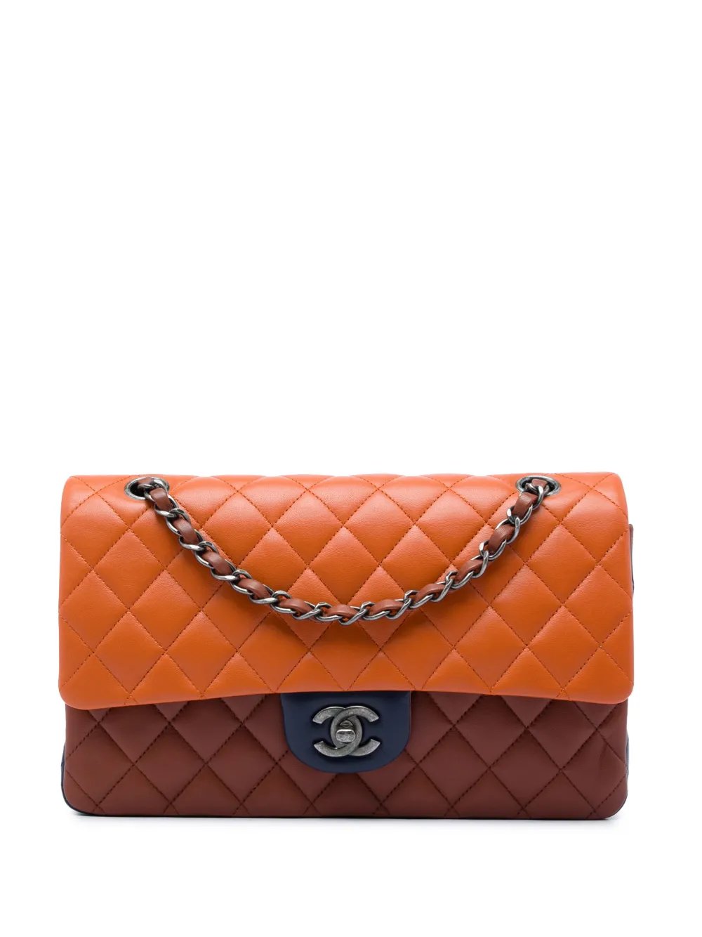 2015-2016 Medium Classic Tricolor Lambskin Double Flap shoulder bag