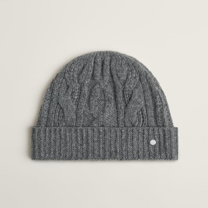 Gris Cable Maillons Beanie