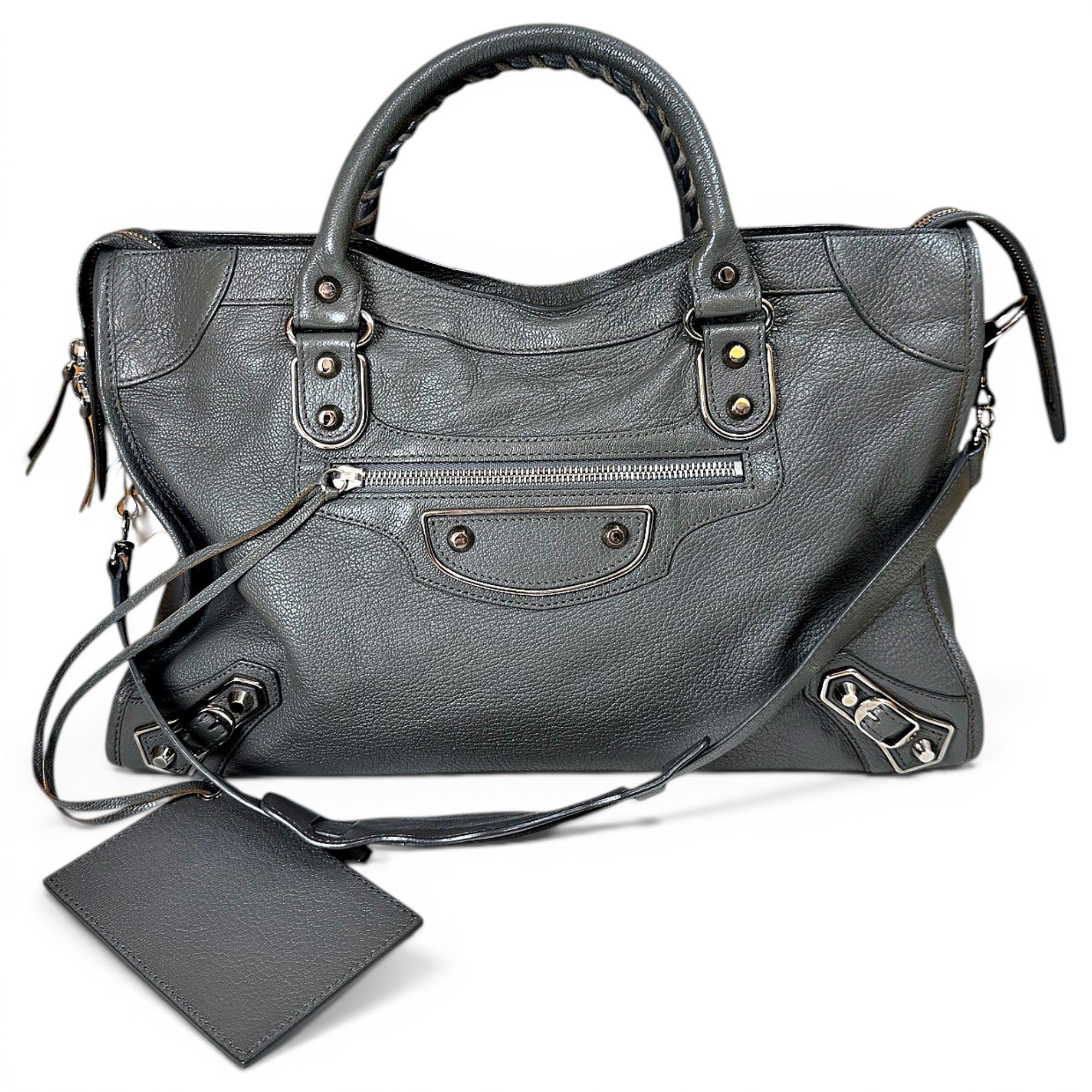 City leather handbag