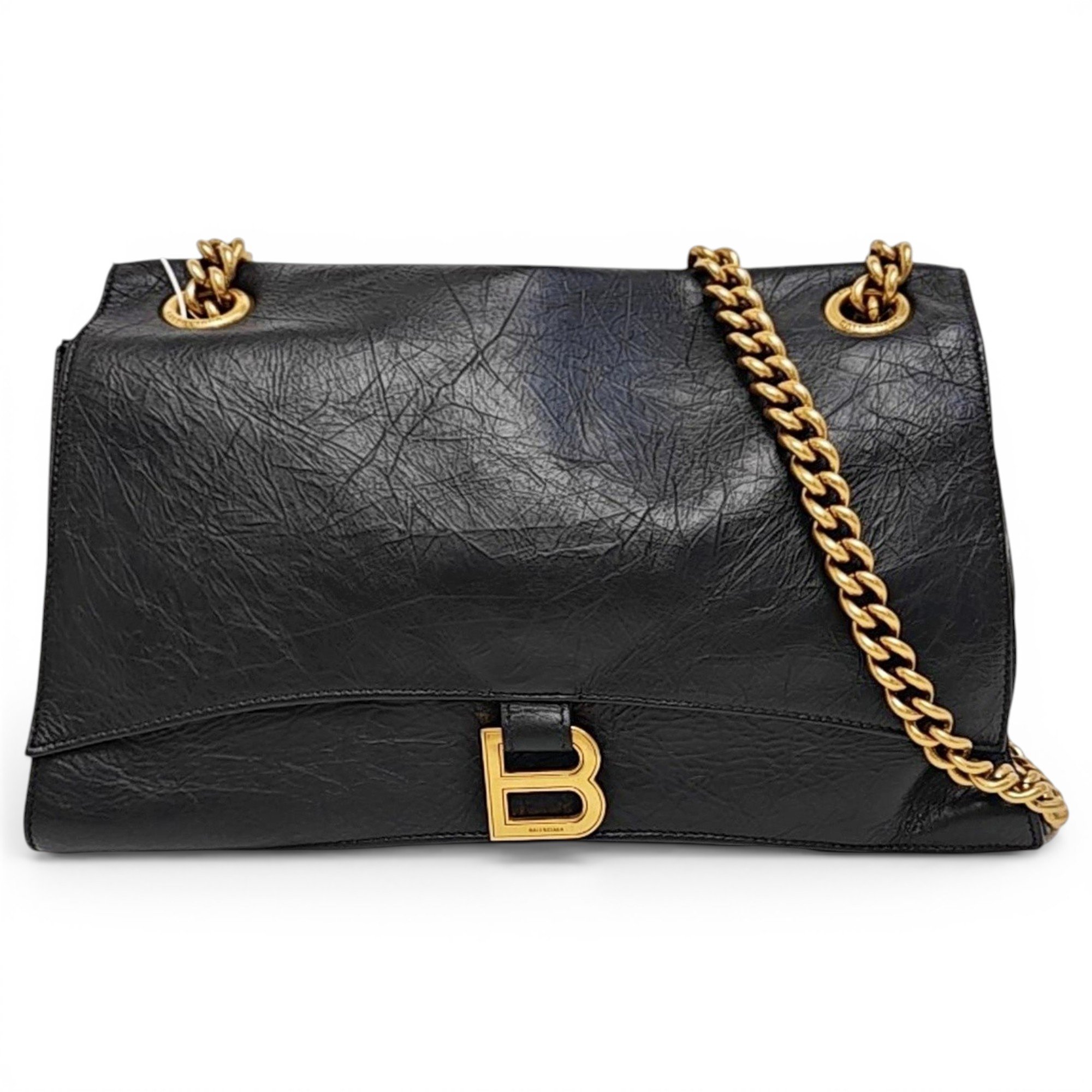 Crush leather handbag