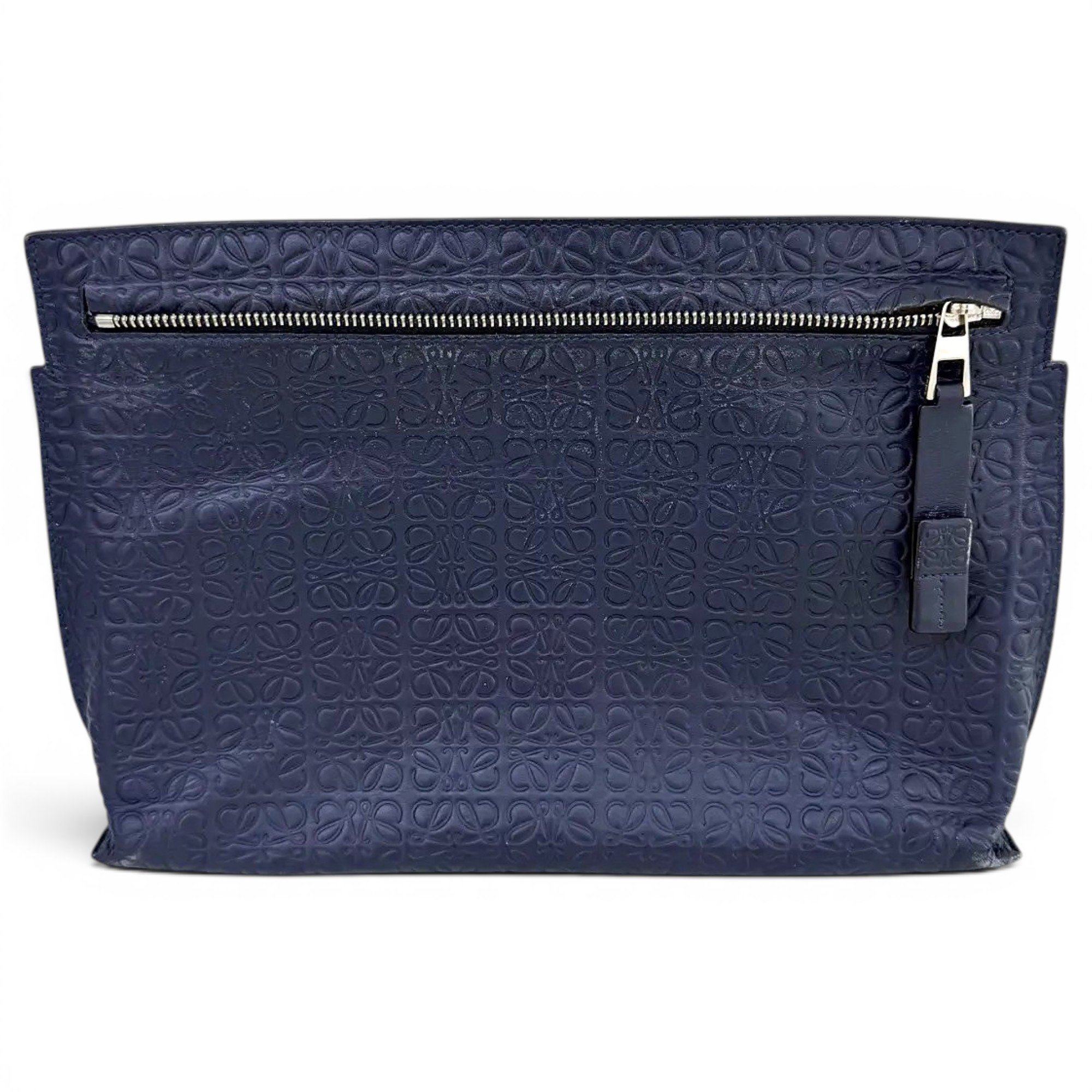 T Pouch leather clutch bag