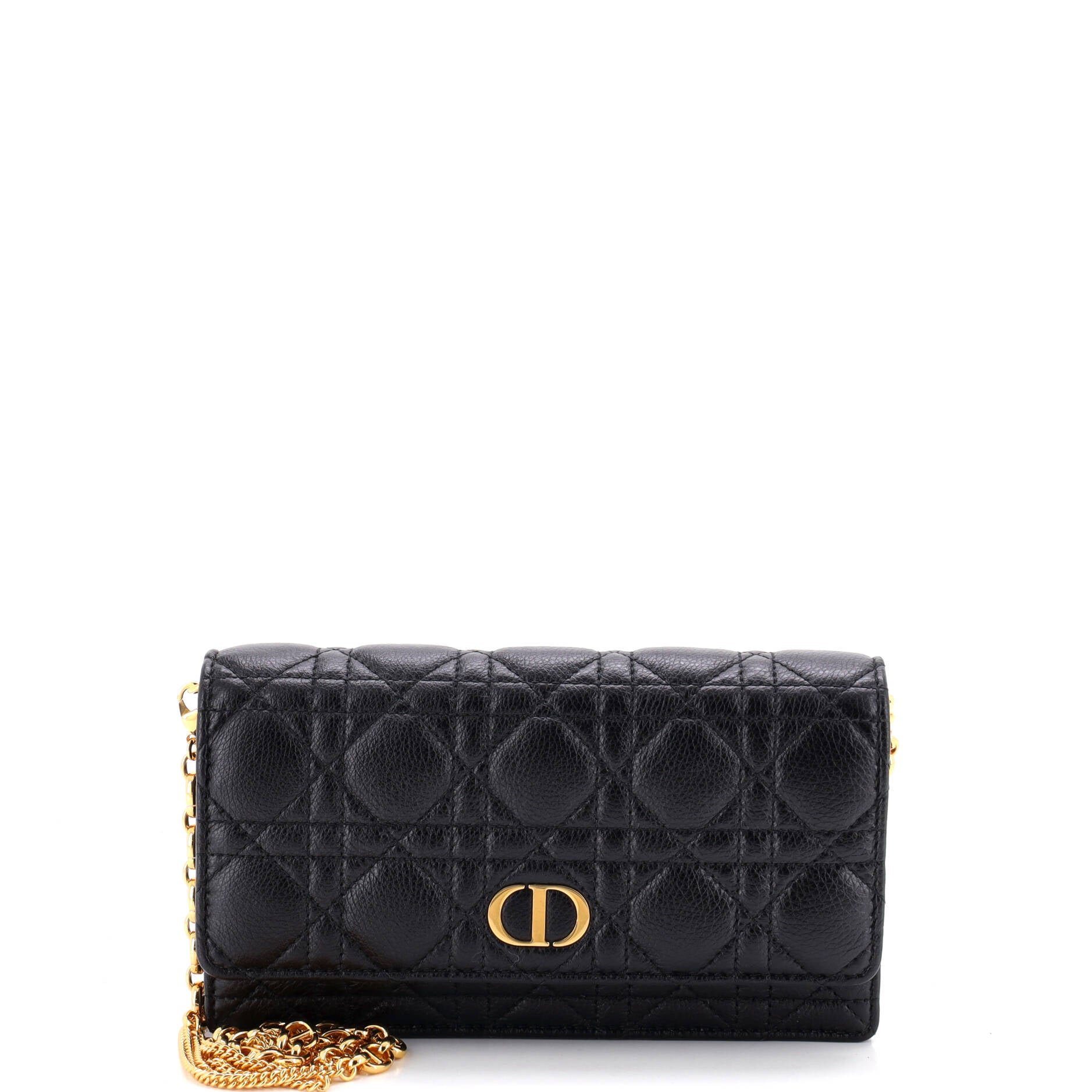 Caro Wallet on Chain Pouch Cannage Quilt Leather