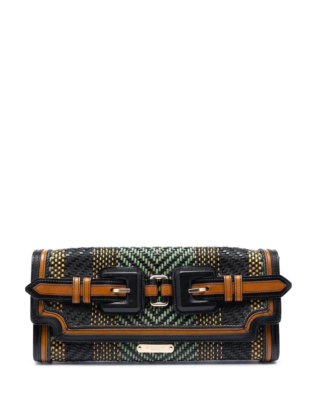 Burberry 2000-2017 Prorsum Woven Buffalo Leather and Cotton clutch bag