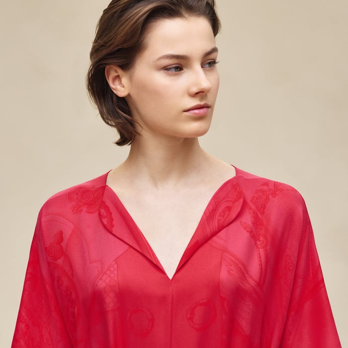 Rose Pivoine "Soleil De Soie Poudre" Classic Caftan