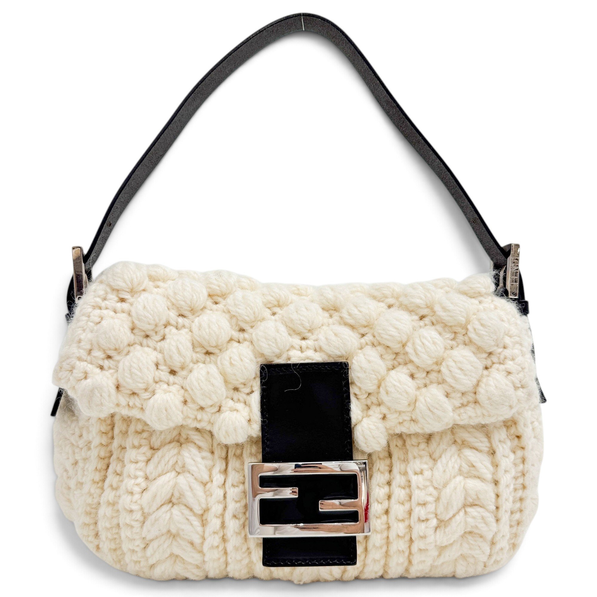 Baguette wool handbag