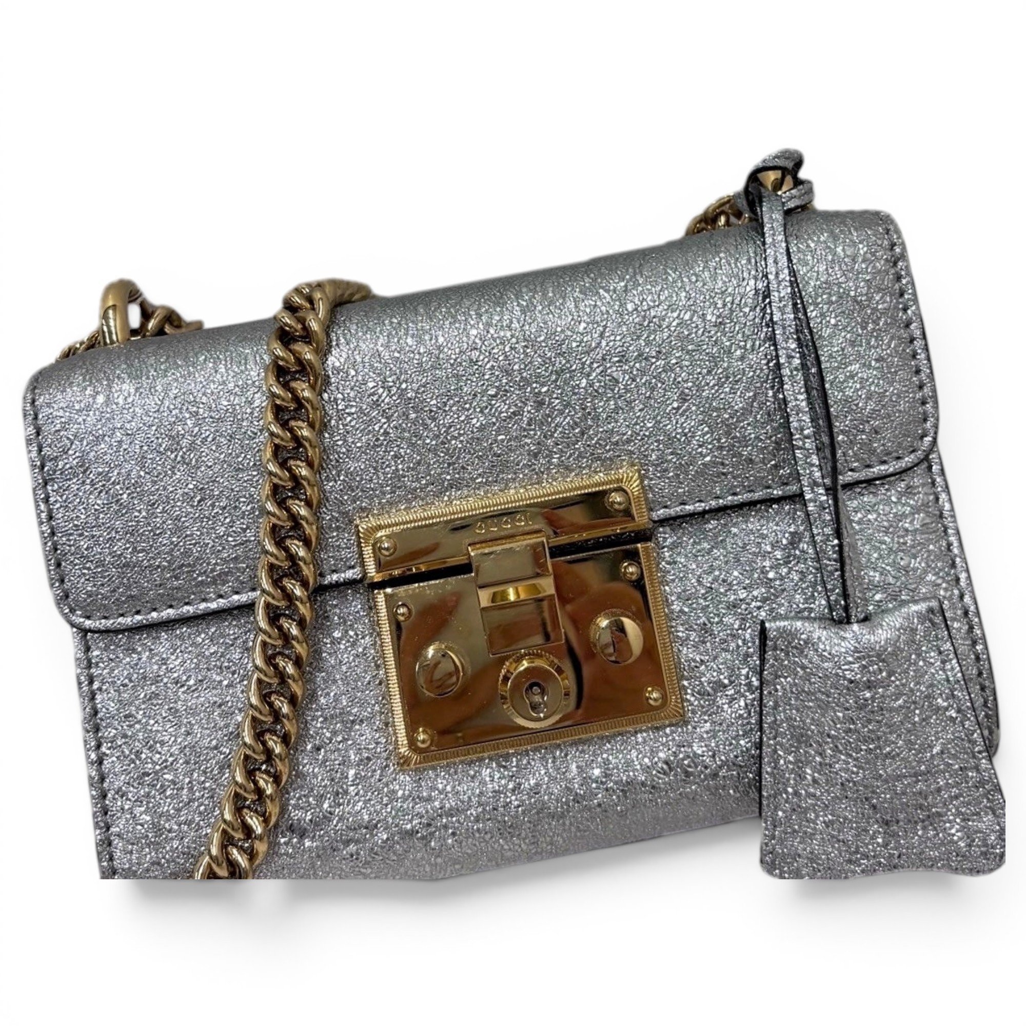 Padlock leather handbag