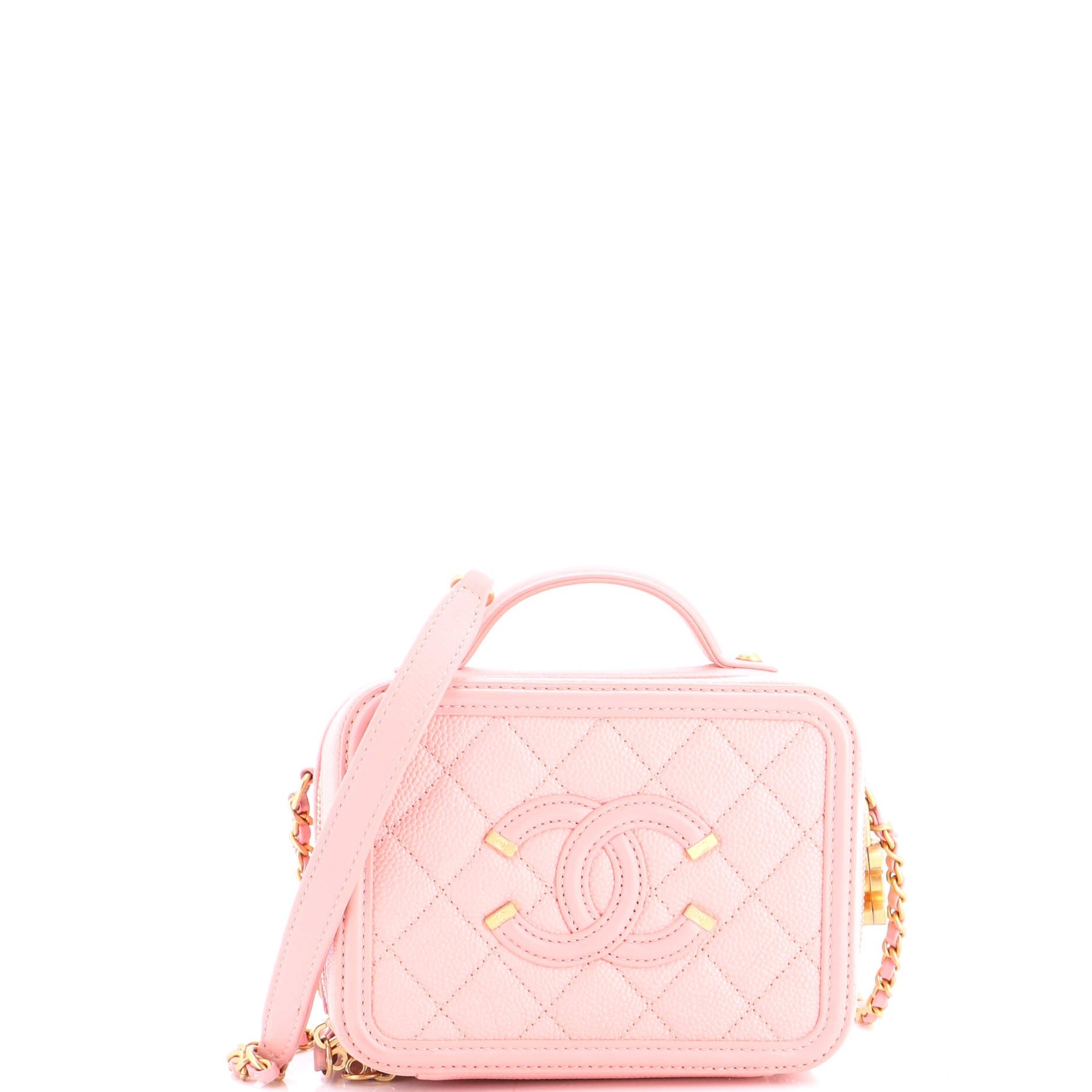 Filigree Vanity Case Quilted Caviar Small