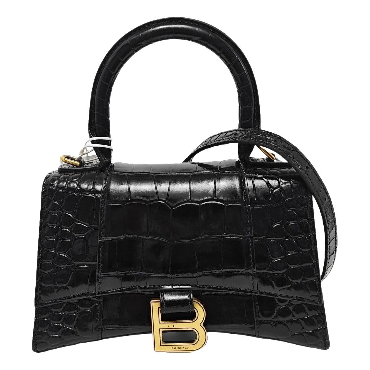 Hourglass leather handbag