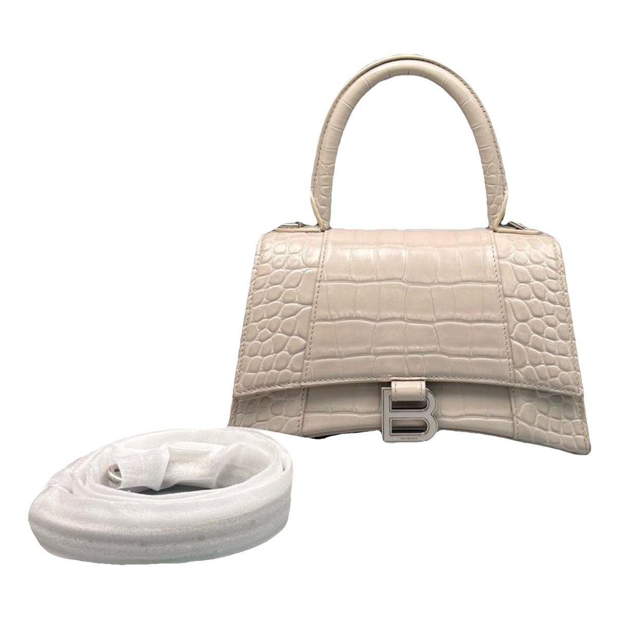Hourglass leather handbag